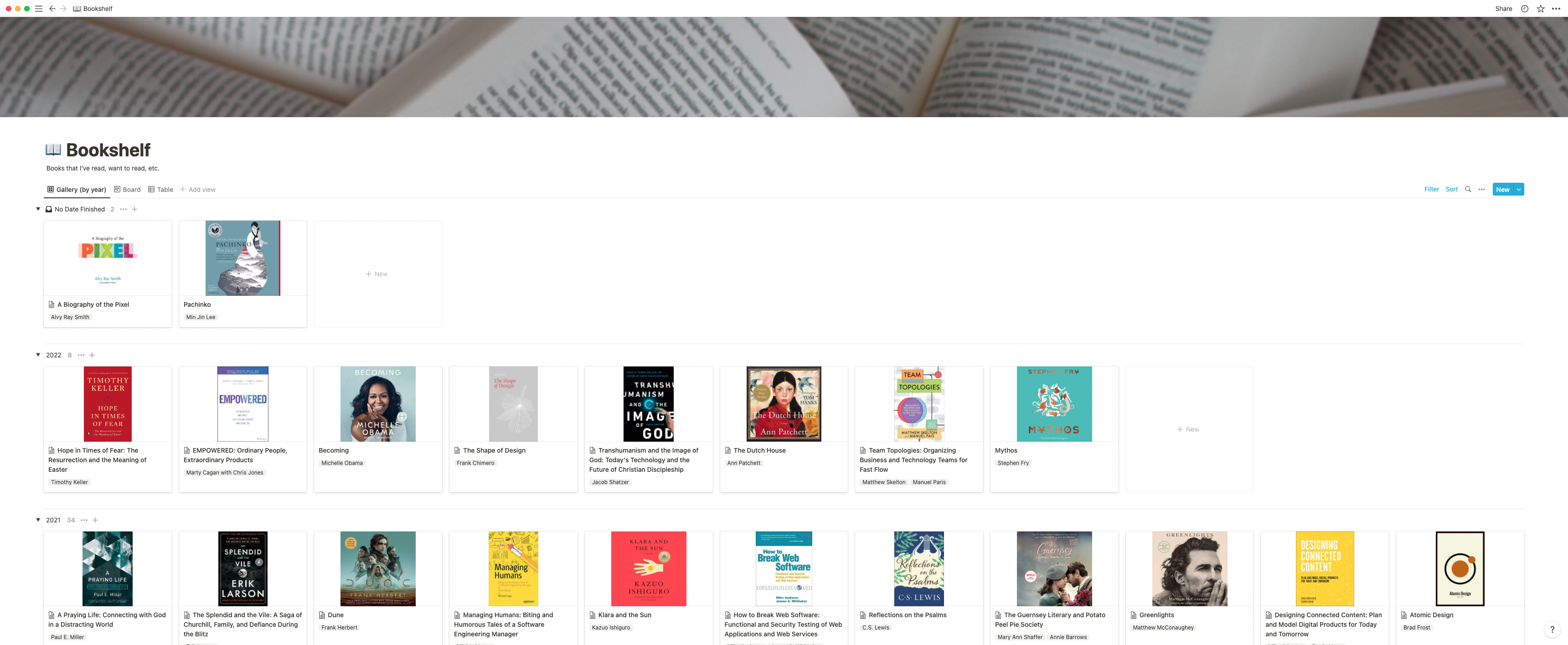 Using Notion to track my books